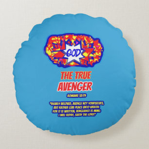 GOD is de ware AVENGER Rond Kussen