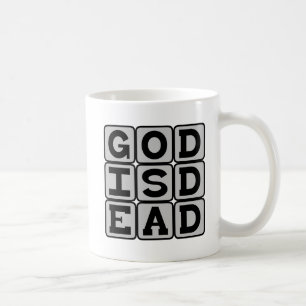 God is dood, Nietzsche atheïstische bewering Koffiemok