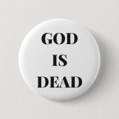 God is dood ronde button 5,7 cm (Voorkant)