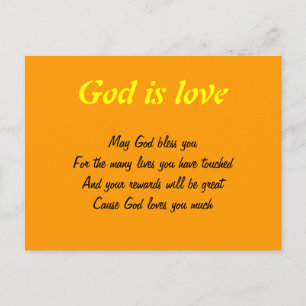 God is een briefkaart van liefde