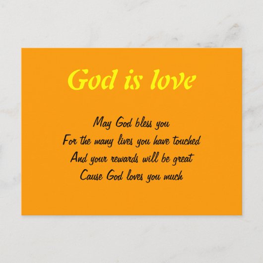 God is een briefkaart van liefde (Voorkant)