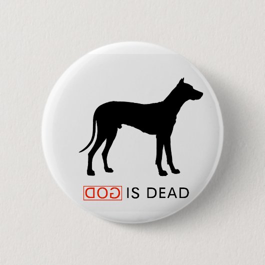 God is een dode badge ronde button 5,7 cm (Voorkant)