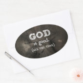 God is een goed Christelijk geschenk Ovale Sticker (Envelop)
