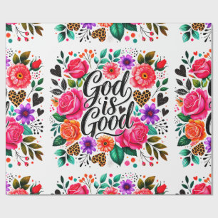 God is een goed religieus Christelijk inpakpapier