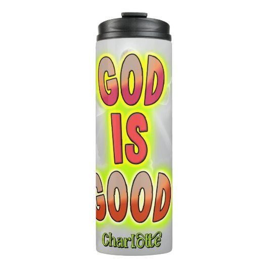 God is een goede hemelse boodschap thermosbeker (Voorkant)