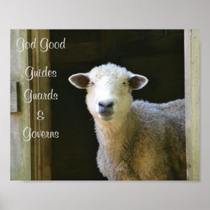 God is een goede schapen poster