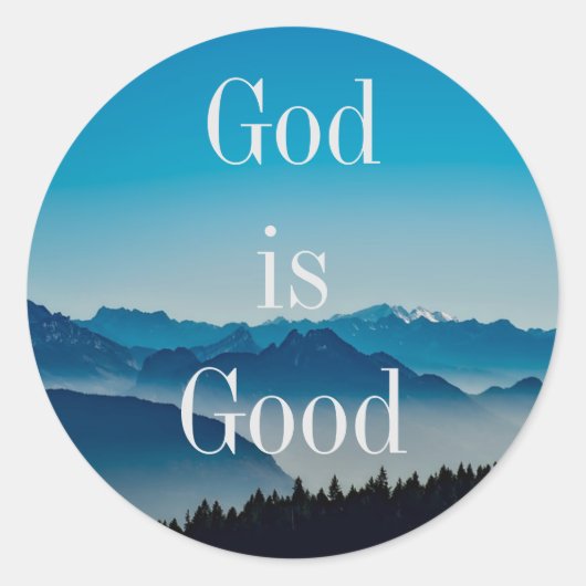 God is een goede Sticker van de Blue Mountains (Voorkant)