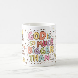 God is een grotere Motivatie Christelijke illustra Koffiemok