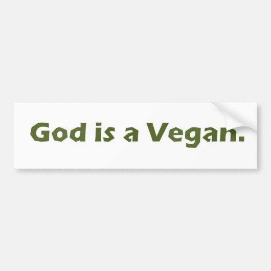 God is een Vegaanse Bumpersticker (Voorkant)