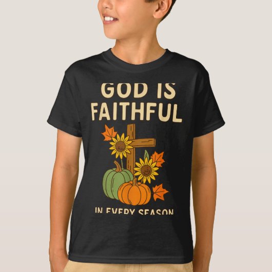 God Is Faithful Fall Christian Bible Verse Pumpkin T-shirt (Voorkant)