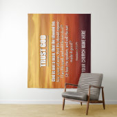 GOD IS GEEN MAN Vertrouw God Kerk Wandkleed (In situ)