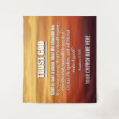 GOD IS GEEN MAN Vertrouw God Kerk Wandkleed (Voorkant)