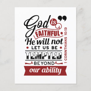 God is Getrouw – 1 Korintiërs 10:13 Bijbelvers Flyer