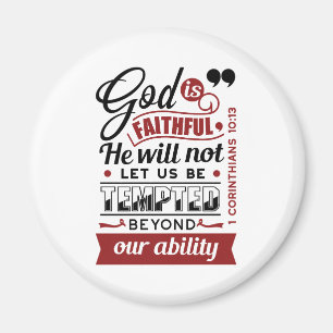 God is Getrouw – 1 Korintiërs 10:13 Bijbelvers Magneet