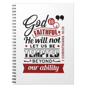 God is Getrouw – 1 Korintiërs 10:13 Bijbelvers Notitieboek