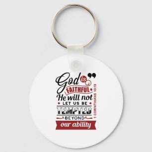 God is Getrouw – 1 Korintiërs 10:13 Bijbelvers Sleutelhanger
