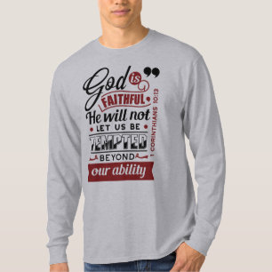 God is Getrouw – 1 Korintiërs 10:13 Bijbelvers T-shirt