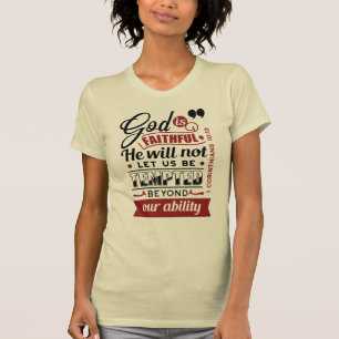 God is Getrouw – 1 Korintiërs 10:13 Bijbelvers T-shirt