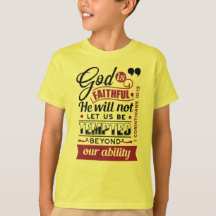God is Getrouw – 1 Korintiërs 10:13 Bijbelvers T-shirt