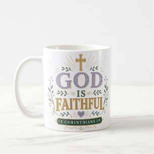 God is Getrouw Religieus Overdenkingscitaat Koffiemok