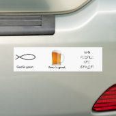 God is geweldig, Beer is goed... Bumpersticker (Op auto)