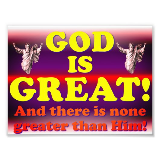 God is geweldig! foto afdruk (Voorkant)