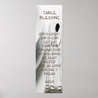 God is geweldig tafelgebed poster