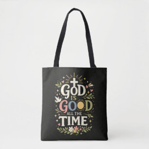 God is goed, altijd Christelijk geloof citaat Draagtas