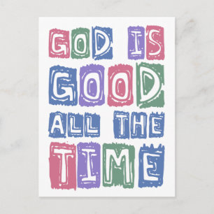 God is goed, altijd Retro geloof Briefkaart