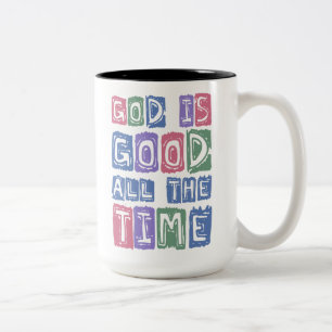 God is goed, altijd Retro geloof Tweekleurige Koffiemok