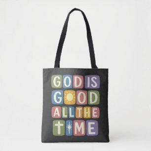 God is goed de hele tijd Retro geloof Draagtas