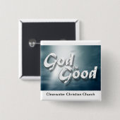 God is goed vierkante button 5,1 cm (Voorkant /achterkant)