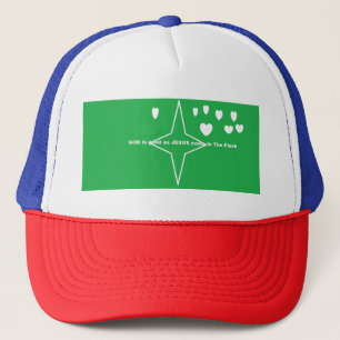 GOD is goed zoals JESUS in het vlees komt met hart Trucker Pet