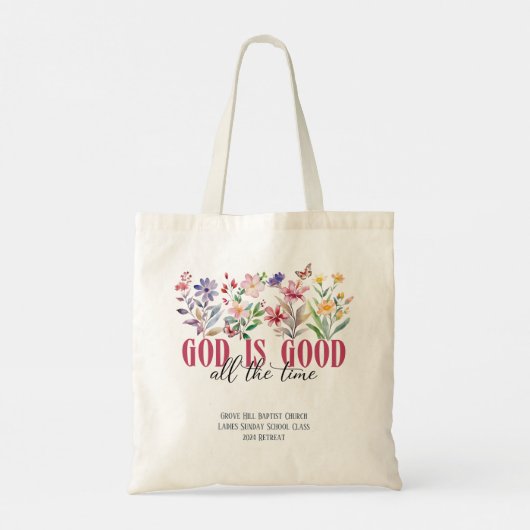 God is Goede Bijbel Zondag School Custom Tote Bag (Achterkant)