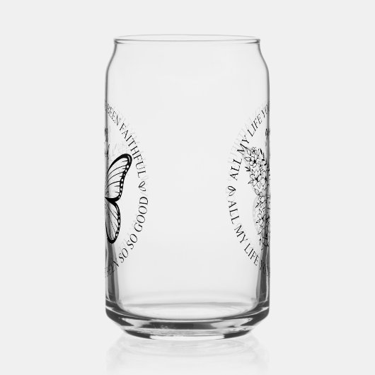 God is goede vlinder bloemen blikvorm glas (Rechts)