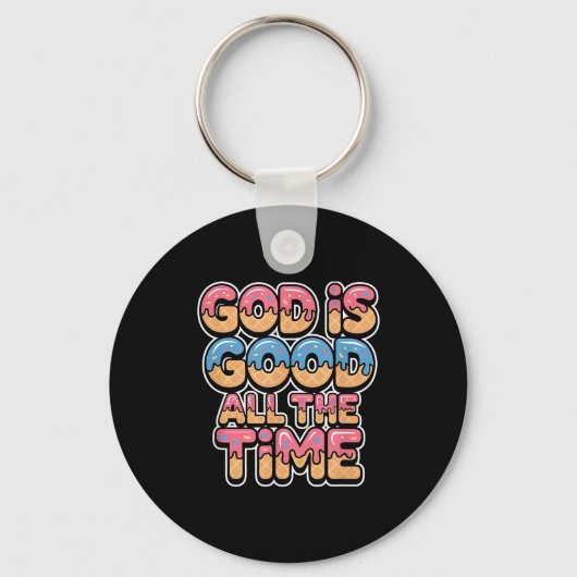 God Is Good All The Time Christian Ice Cream Drip Sleutelhanger (Voorkant)