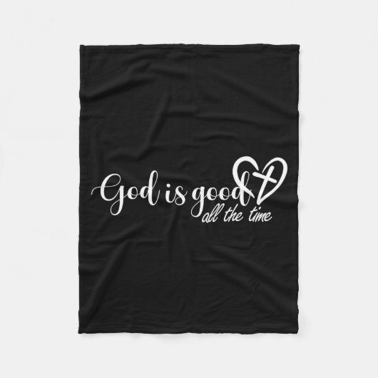 God Is Good All The Time Cross And Heart Christian Fleece Deken (Voorkant)