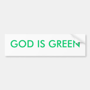 GOD IS GROEN BUMPERSTICKER