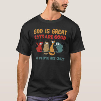 God Is Groot Katten Zijn Goed Vintage Kat T-shirt