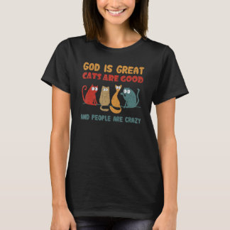 God Is Groot Katten Zijn Goed Vintage Kat T-shirt