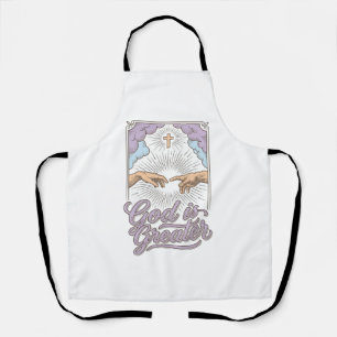 God is Groter Christelijk Vintage Graveershirt_1 Schort