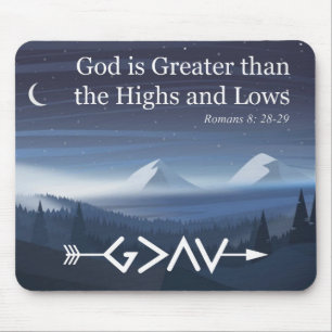 God is groter dan de hoogten en Lows Mousepad Muismat