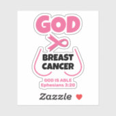 GOD IS GROTER DAN HET BEWUSTZIJN VAN BORSTKANKER STICKER (Vel)