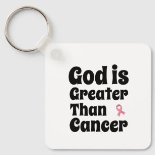 God is groter dan kanker - Inspirerend geloof Sleutelhanger
