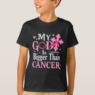 God is groter dan kankerbewustzijn bij borstkanker t-shirt