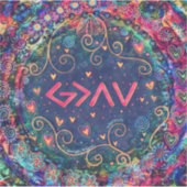 God is Groter Leuk Boho Inspirivity Sticker (Voorkant)