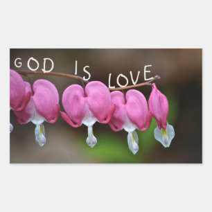God is het liefdeshart rechthoekige sticker