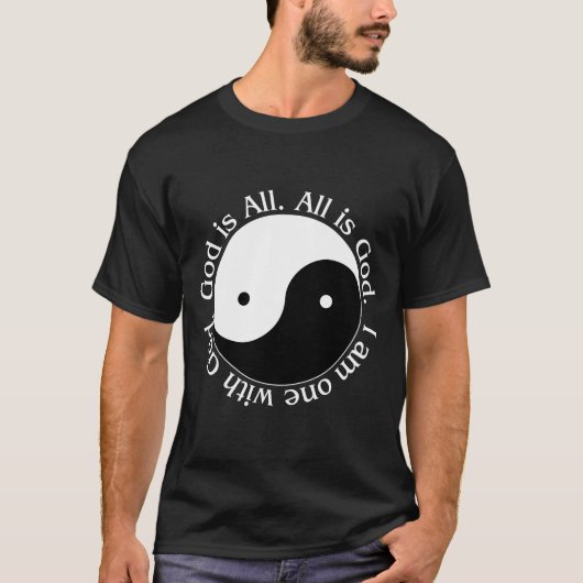 God is het Yin-yang-donkerhemd T-shirt (Voorkant)
