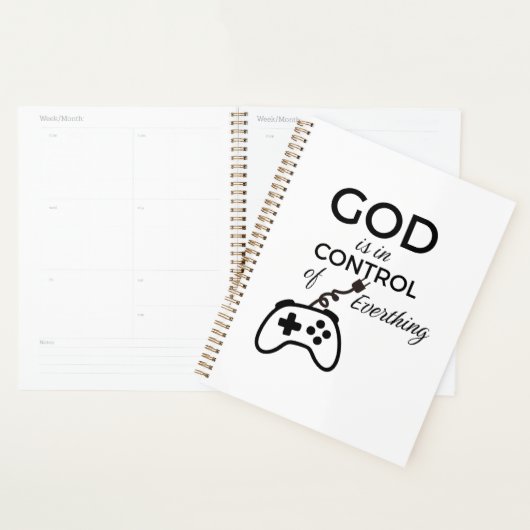 God Is In Control Christian Spiral Notebook - Fai (Devant avec enveloppe)