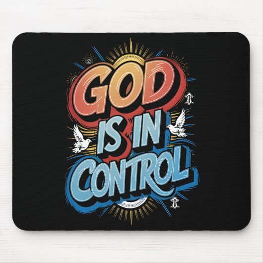 God is in Controle Christelijk Mousepad Muismat (Voorkant)